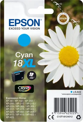 Immagine prodotto di Epson Daisy T18124022 Cartuccia Margherita Ciano Inchiostri Claria Home 18XL