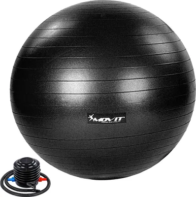 Obrázok produktu pre MOVIT Gymnastická lopta s nožnou pumpou, 75 cm, čierna