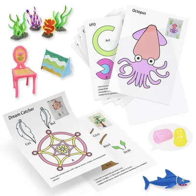 Produktbild von 3D-Stift-Schablonen-Set mit 20 Vorlagen
