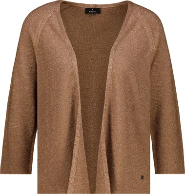 Produktbild von monari Jacke 523 mit Reiskornmuster und Lurexfäden, ohne Verschluss, mocca, Größe 40