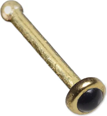 Produktbild von viva-adorno 0,8mm Nasen Stecker Nasenpiercing Messing Vintage Antik Style Schmuckstein verschiedene Desgins Z493.D8 Onyx