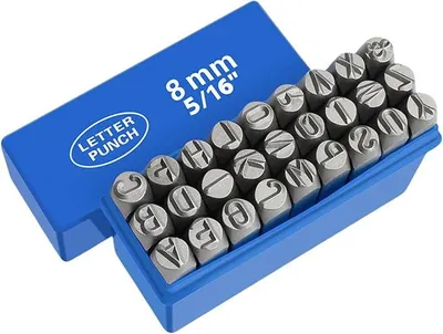 Imagen del producto de Juego de sellos metálicos, de 3 a 8 mm, con letras del alfabeto, para manualidades, set de sellos, de 27 piezas