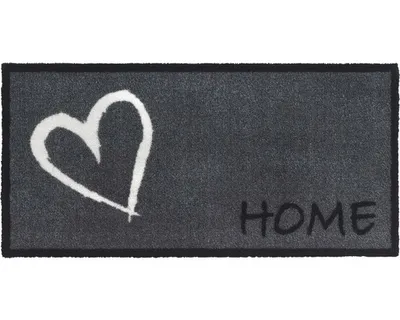 Produktbild von MD Entree Vision | Eingangsmatte - Teppichmatte - Küchenteppich,Größe:40x80 cm;Motiv:home heart grey