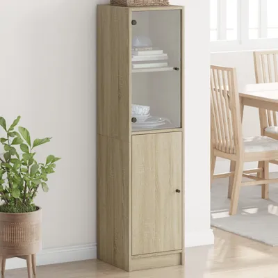 Produktbild von Design Highboard mit Glastür Sonoma-Eiche 35x37x142 cm, Kommoden 2024
