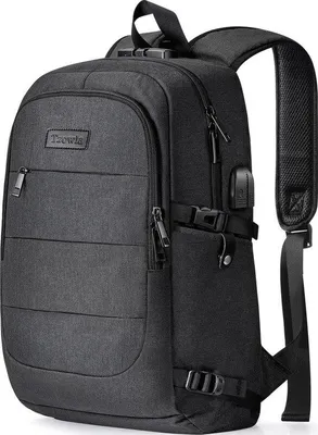 Produktbild von Famanu Laptoprucksack mit Diebstahlschutz, USB-Ladeanschluss und großer Kapazität - Schwarz