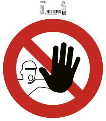 Image de Exacompta Panneau PVC adhésif antidérapant Accès interdit 20 cm Rouge 67013E