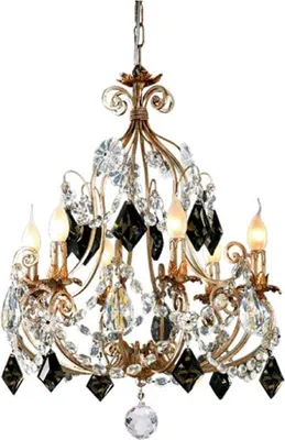 Produktbild von Casa Padrino Luxus Barock Kristall Kronleuchter Antik Gold / Antik Silber / Schwarz Ø 52 x H. 69 cm - Prunkvoller Kronleuchter mit Böhmischem Kristallglas - Luxus Qualität
