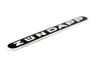 Produktbild von Zündapp Schriftzug Tankemblem Aufkleber für Tank in Schwarz Silber Länge 130 mm