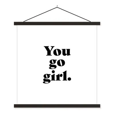 Produktbild von MuchoWow® Textilposter Sprichwörter - Du gehst Mädchen - Mädchen - Kinder - Zitate 40x40 cm mit schwarzem Rahmen - Fotos
