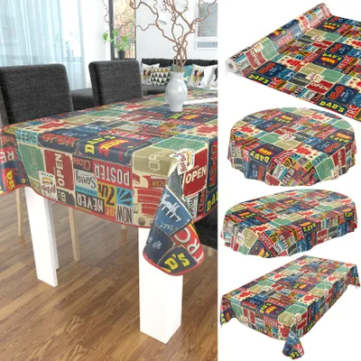 Produktbild von Tischdecke Wachstuch Retro Rot Robust Wasserabweisend Breite 140 cm Länge 100 cm