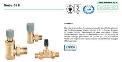 Immagine prodotto di Caleffi 518 Valvola di sicurezza differenziale 3/4"