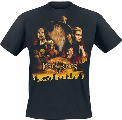 Produktbild von Der Herr der Ringe T-Shirt Herren Poster schwarz Fan-Merch, Filme 100% Baumwolle M