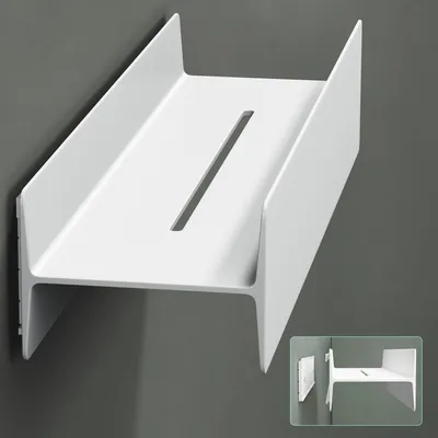 Produktbild von Mai & Mai Duschablage zum Bohren oder Kleben Duschregal Badablage 40cm Badezimmerablage zur Wandmontage Badezimmer Organizer Matt weiß Reglo-03