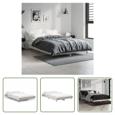Produktbild von The Living Store Bettgestell Grau Sonoma 120x190 cm Holzwerkstoff