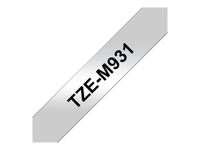 Produktbild von Brother TZE-M931 Etiketten erstellendes Band schwarz auf silber