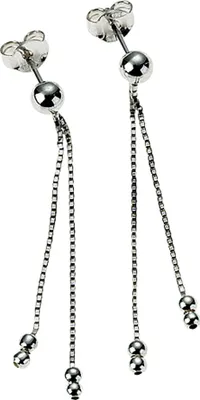 Produktbild von F Ohrstecker 925/- Sterling Silber 4,3cm weiß 301220013