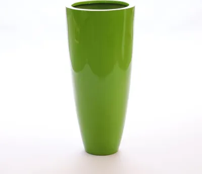 Produktbild von Elegant Einrichten | Pflanzkübel | Fiberglas | rund konisch | D38xH80cm | hochglanz avocado grün.
