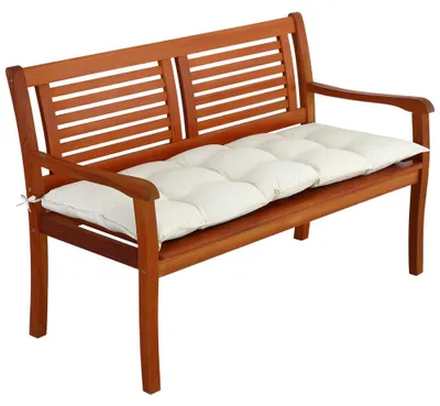 Produktbild von DETEX® Bankauflage Sitzkissen Creme Polyester Visko-Effekt 110x45cm Sitzpolster Gartenbank Bank Kissen Polster Auflage Rückenkissen Bankkissen Sitzauflage 2-Sitzer