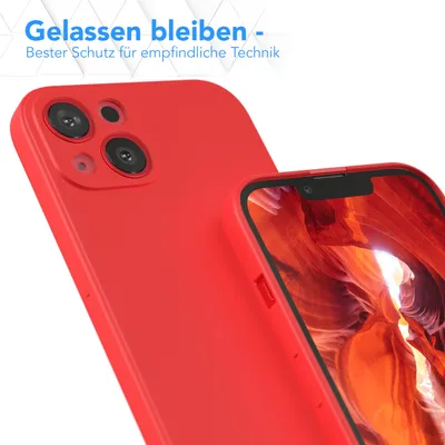 Produktbild von EAZY CASE - TPU Hülle für Apple iPhone 13, TPU Case stoßfeste Handyhülle, weiches Cover mit Kameraschutz, Silikonhülle in Rot
