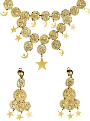 Immagine prodotto di Set di gioielli da cartomante con collana e orecchini in oro - taglia unica