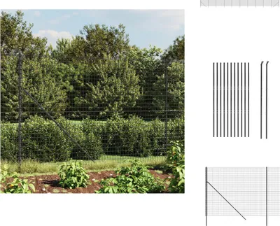 Produktbild von vidaXL Maschendrahtzaun Anthrazit 1,8x25 m Verzinkter Stahl -  Zaunfelder