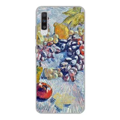 Produktbild von MuchoWow® Handyhülle Schutzhülle Hülle für Samsung Galaxy A70 Weintrauben, Zitronen, Birnen und Äpfel - Vincent van Gogh Silikon Softcase Handy Hülle - Schutzhaube