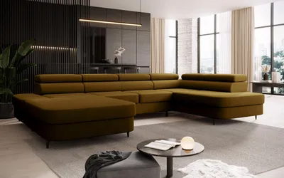 Produktbild von FurMeb24 ECKSOFA LUNA U - 350 x 203 cm vena 02 - mit schlaffunktion und bettkasten - rechte seite