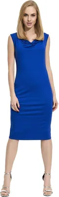 Immagine prodotto di Abito classico da donna senza maniche con scollo a cascata; blu S (36)