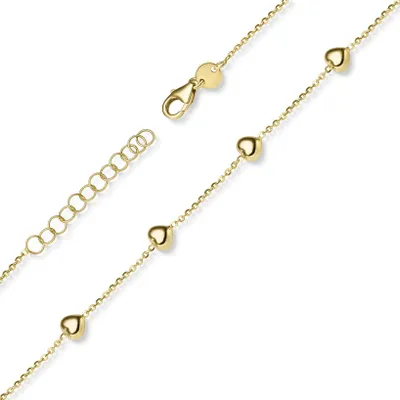 Armband-Armkette-mit-6-Herzen-aus-585-Gelbgold-21cm