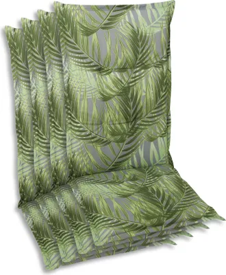 Produktbild von GO-DE Textil, Sesselauflage Hochlehner, 4er Set, Farbe: gruen, Maße: 120 cm x 50 cm x 6 cm, Rueckenhoehe: 70 cm
