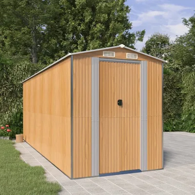 Produktbild von "2026 MODERNE"Geräteschuppen - elegantes Design - Geräteschuppen/Gartenschrank - Hellbraun 192x523x223cm Verzinkter Stahl DE165191 - Geräteschuppen