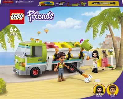 Image de LEGO 41712 Friends Voiture de recyclage, camion poubelle avec Emma et les mini-poupées River