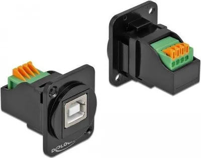 Produktbild von D-Typ USB 2.0 Typ-B Buchse zu Terminalblock Modul schwarz