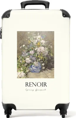 Produktbild von NoBoringSuitcases.com® Koffer Handgepäck Trolley Rollkoffer Kleine Reisekoffer mit 4 Rollen - Kunst - Renoir - Blumen - Alte Meister - Stilleben - Cabin Size < 55x40x23 cm & 55x40x20 cm - Fotokoffer - Kabinenkoffer - BoardgepäckHandgepäck Koffer 55x35x20 cm, 36L,