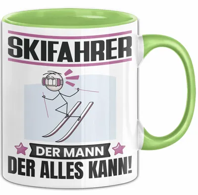Produktbild von Skifahrer Tasse Geschenk für Skifahrer Der Mann Der Alles Kann Geschenkidee zum Geburtstag (Grün)