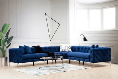 Produktbild von Hanah Home, Como- HLN1316, Navy,blau, Schlafsofas, Rahmen: Buchenholz / Spanplatte