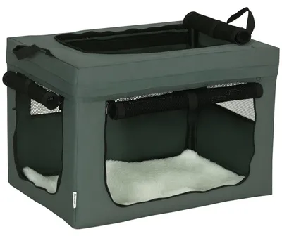 Produktbild von Hundetragetasche - Weiche Transportbox - Für kleine Hunde - Netzfenster - Herausnehmbares Kissen - Polyester