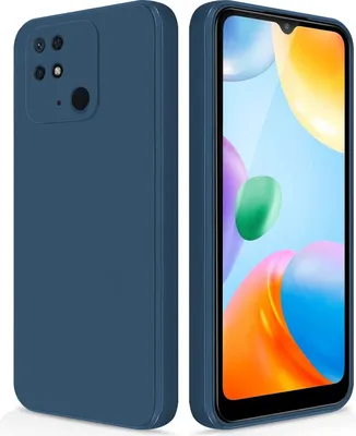 Produktbild von Silikon Hülle für Xiaomi Redmi 10C Flüssigsilikon Dünn Gel Gummi Matt Kratzfeste Schutzhülle Blau