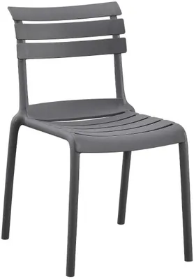 Imagen del producto de Silla de jardín Kebren, color gris oscuro, fabricada en plástico