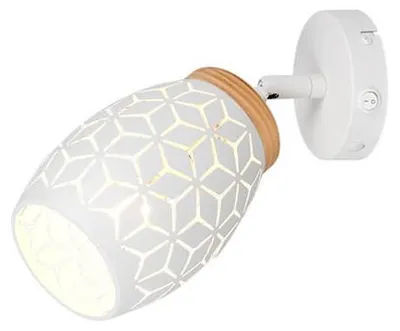 Obrázek produktu pro Nástěnné svítidlo, kov, bílé, matné, E14, otočné, D 27 cm