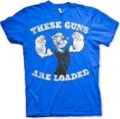 Produktbild von Popeye - These Guns Are Loaded T-Shirt - X-Large - Blue
