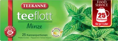 Produktbild von Teekanne Teeflott Minze Kräutertee mit aromatischer Pfefferminze 87g