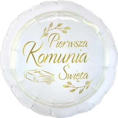 Zdjęcie produktu dla Balon foliowy Pierwsza Komunia Święta (biblia), okrągły 18" FG-OKSB