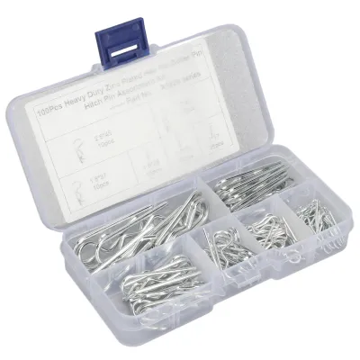 Imagen del producto de Kit de surtido de clips en forma de "R", clip para horquillas, clip de retención, clip para pasadores de enganche, clip tipo pasador ciego, clip para pasadores de enganche de acero al carbono