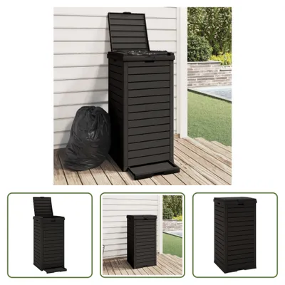 Produktbild von The Living Store Outdoor-Mülltonne Schwarz 41x41x86 cm Polypropylen