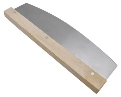 Obrázek produktu pro 32,5cm nůž na pizzu ostrý kolébkový nůž na bylinky a pizzu velký nůž na pizzu nerezová ocel a dřevěná rukojeť ostrý nůž na pizzu všestranný nůž na krájení pizzy univerzální nůž