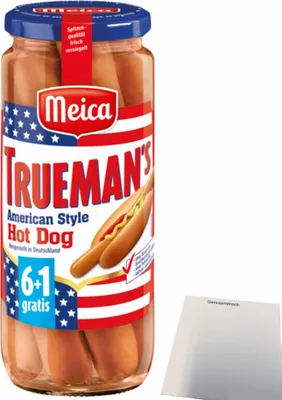 Produktbild von Meica Trueman's HotDog Würstchen (350g Glas) + usy Block
