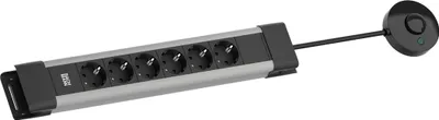 Produktbild von BACHMANN CONNECTUS 6xCEE7/3, 1xFerntaster 2,0m CEE7/7 Grau