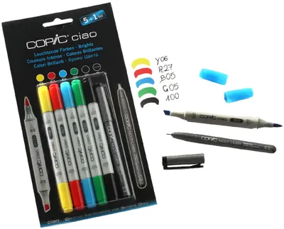 Image de COPIC Marqueur de loisir créatif ciao 5+1 Set, Couleurs vives