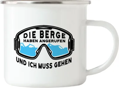 Produktbild von Skibrille Emaille Tasse Ski Sport Wintersport Winter Skipiste Skiausrüstung Berge Bewegung Skilift Skifahrer Piste